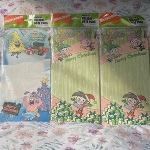 Nickelodeon Magnetic Note Pads Merry Christmas Fairly Odd Parents & SpongeBob